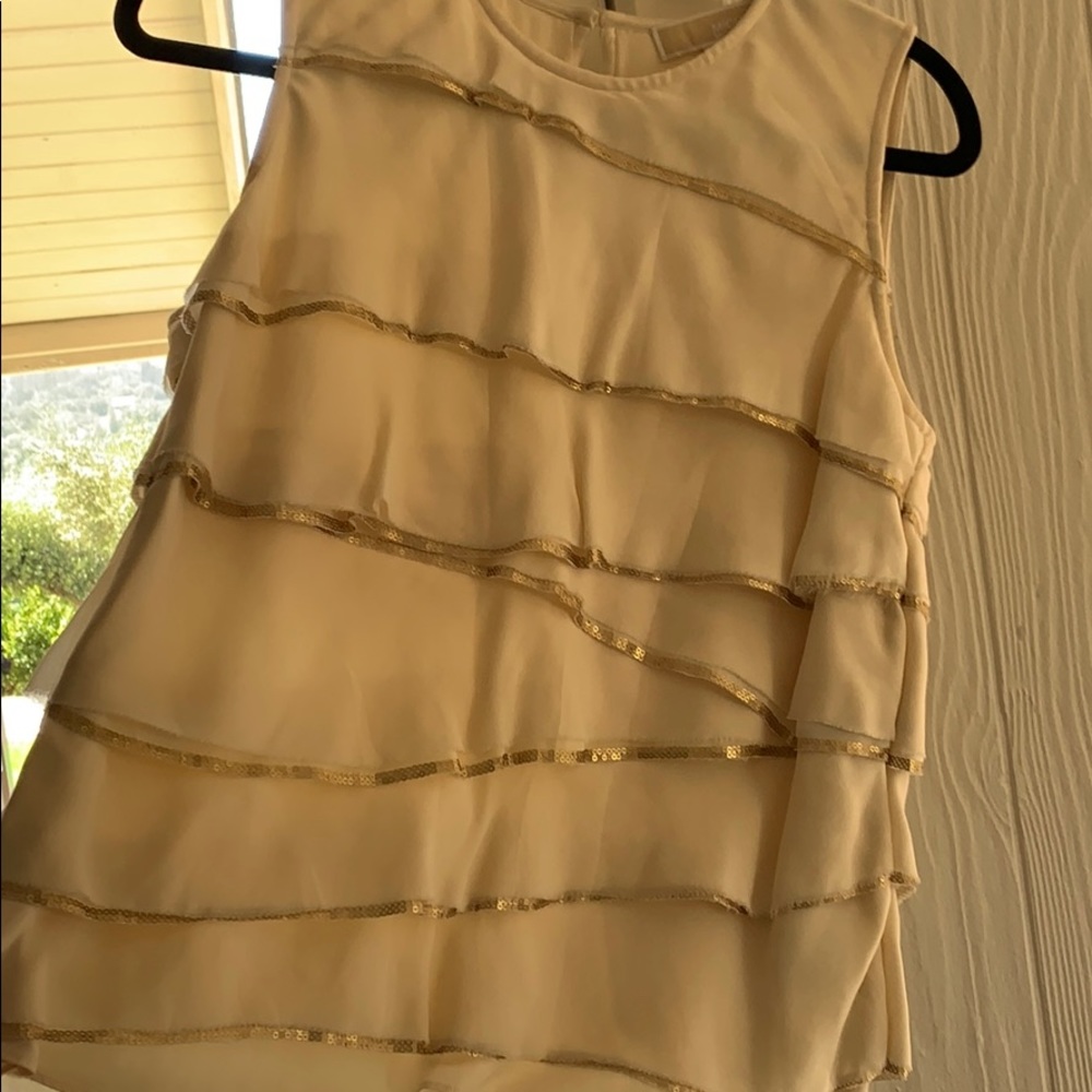 Michael Kors L gold sequined blouse